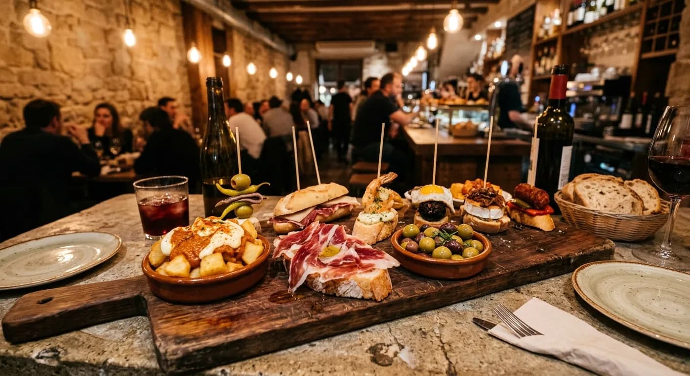 Tapas catering spread for a corporate event in Madrid
