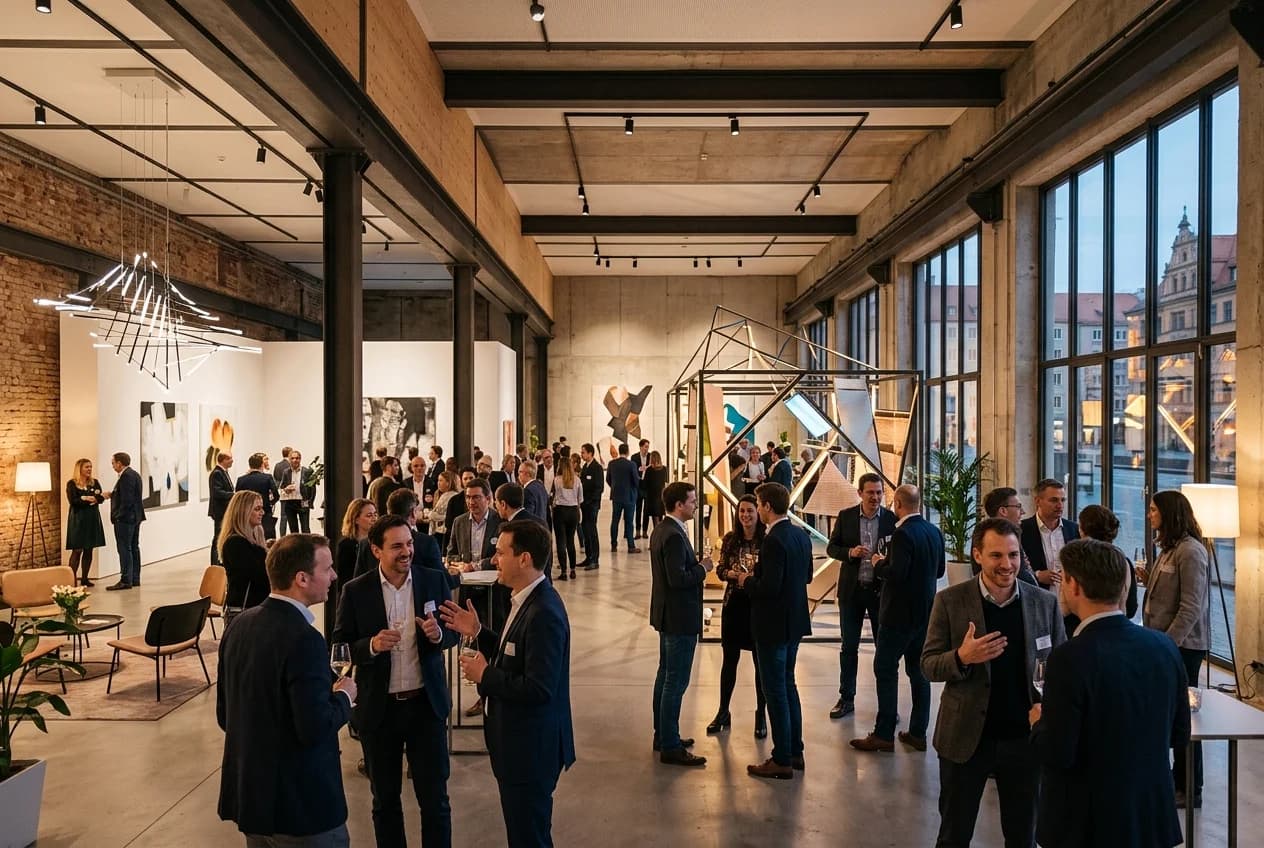 Creative event space in Zurich Maxvorstadt with gallery-style setting for corporate workshop